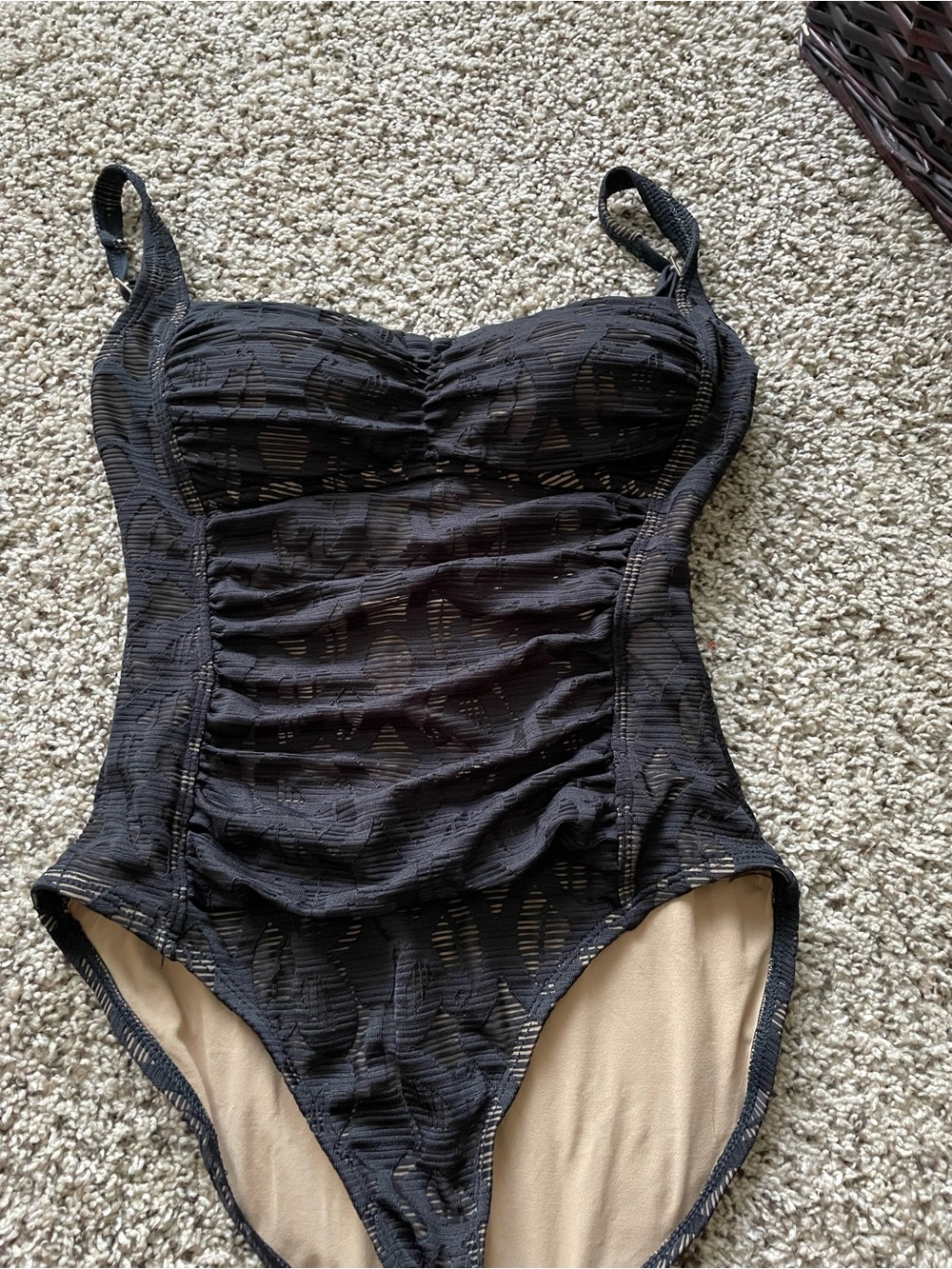La Blanca Black Ruched One-Piece Swimsuit